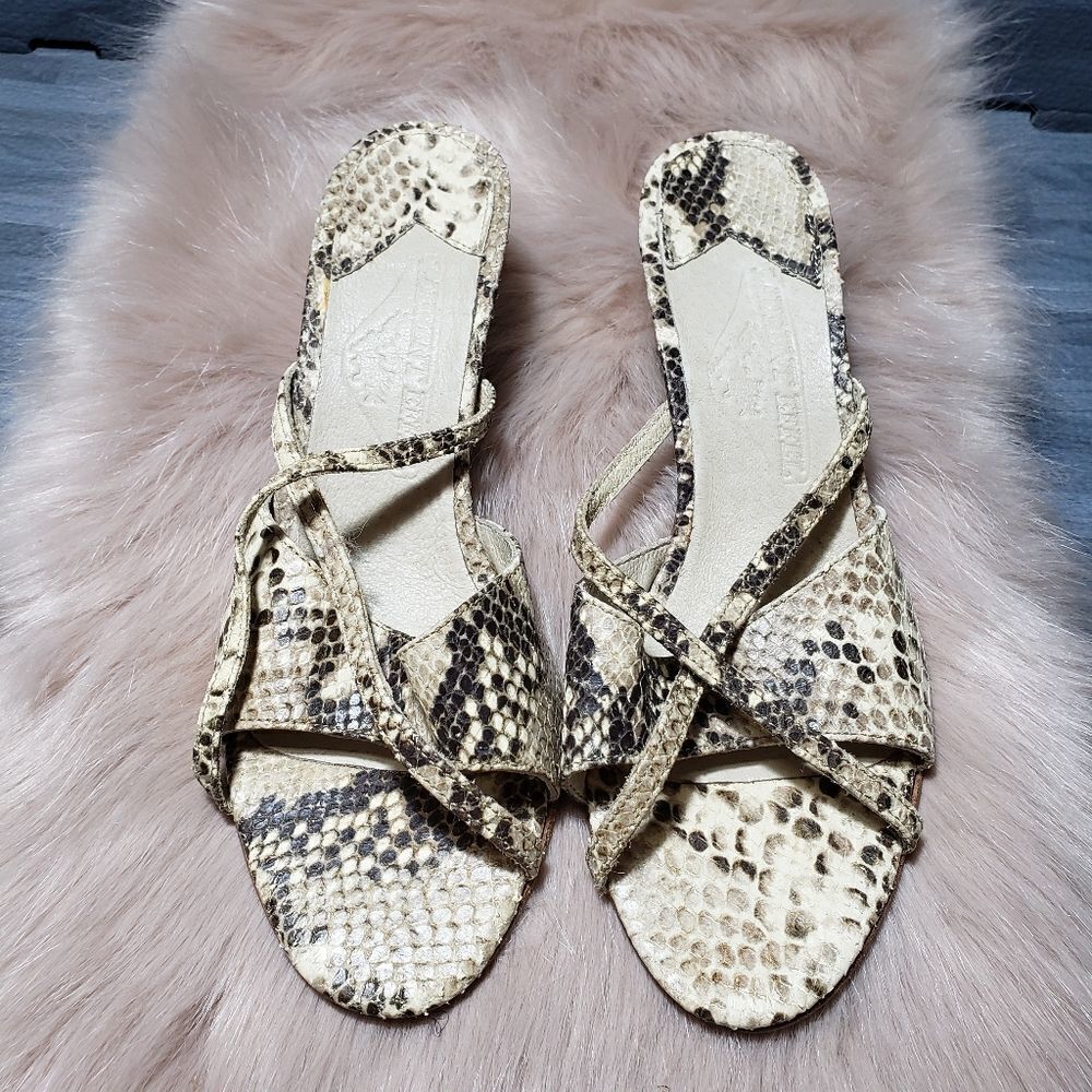Laurent Effel sneak print heel sandals